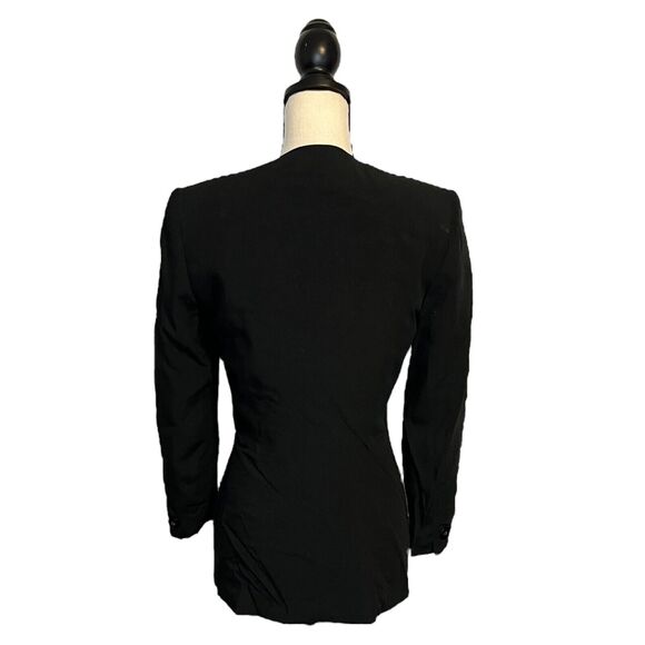 Christian Dior Black Long Sleeve Button Full Length Blazer Women Size 2 USA Made - Picture 4 of 6